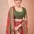 Red ethnic motifs printed festive wear saree with matching unstitched blouse