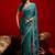 Teal embroidered sarees blouse piece