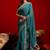 Teal embroidered sarees blouse piece