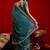 Teal embroidered sarees blouse piece