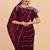 Burgundy women burgundy sarees