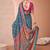 Teal women paisley printed patola saree
