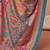 Teal women paisley printed patola saree