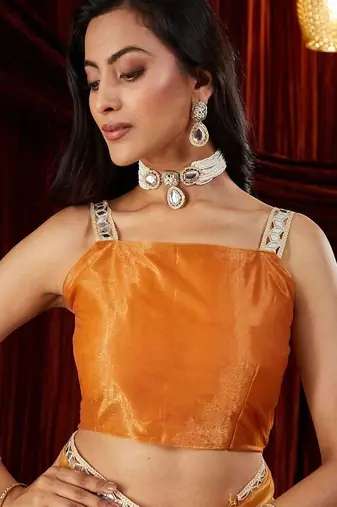 Gold embroidered bordered sarees