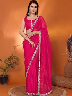 Pink bordered sarees 1
