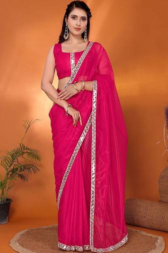 Pink bordered sarees