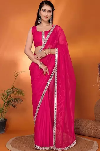 Pink bordered sarees
