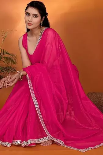 Pink bordered sarees