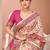 Cream ethnic motif printed patola saree