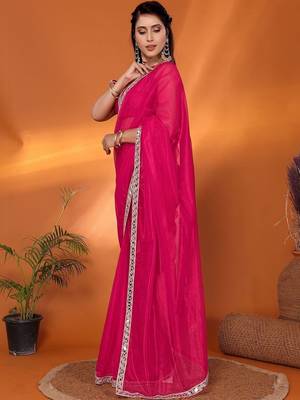 Pink bordered sarees 3