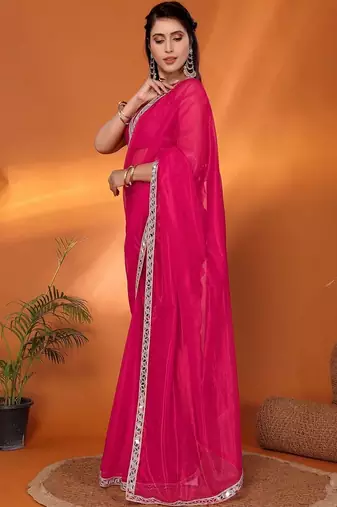 Pink bordered sarees