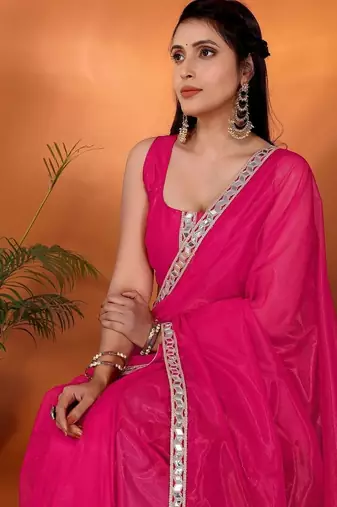 Pink bordered sarees