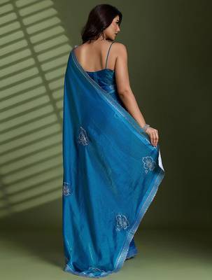 Blue embellished sarees 3