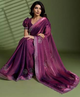 Purple embellished sarees 2