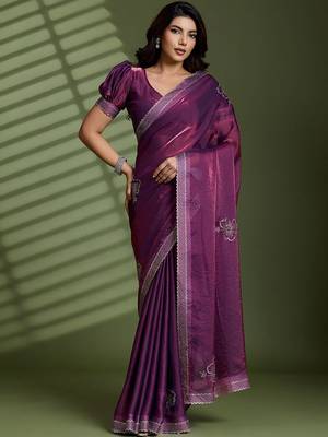 Purple embellished sarees 3