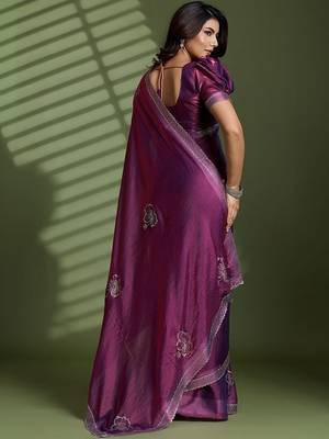 Purple embellished sarees 4