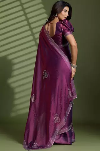 Purple embellished sarees