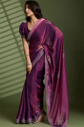 Purple embellished sarees