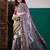 Lavender ethnic motifs printed zari saree with unstitched blouse