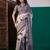 Lavender ethnic motifs printed zari saree with unstitched blouse