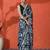 Green embellished floral printed digital printed satin saree with blouse piece