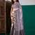 Lavender ethnic motifs printed zari saree with unstitched blouse