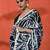 Green embellished floral printed digital printed satin saree with blouse piece