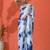 White embellished floral printed digital printed satin saree with blouse piece