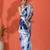 White embellished floral printed digital printed satin saree with blouse piece