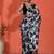 Black embellished floral printed digital printed satin saree with blouse piece