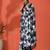 Black embellished floral printed digital printed satin saree with blouse piece