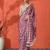 Red embellished floral printed digital printed satin saree with blouse piece