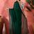 Green embellished banarasi saree with blouse piece