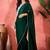Green embellished banarasi saree with blouse piece
