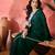 Green embellished banarasi saree with blouse piece