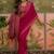 Pink mul cotton ajrakh print sequence work saree