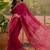 Pink mul cotton ajrakh print sequence work saree