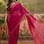 Pink mul cotton ajrakh print sequence work saree