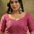Pink mul cotton ajrakh print sequence work saree