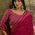 Pink mul cotton ajrakh print sequence work saree