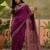 Purple women mul cotton ajrakh print sequins work saree with matching blouse piece