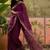 Purple women mul cotton ajrakh print sequins work saree with matching blouse piece