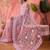 Lavender floral embroidered net saree with blouse piece