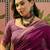 Purple women mul cotton ajrakh print sequins work saree with matching blouse piece