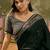 Black ajrak block zari designer saree