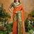 Rust ethnic motifs woven designer art silk sarees with unstitched blouse