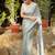 Silver embellished party wear saree with matching blouse