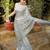 Silver embellished party wear saree with matching blouse