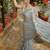Silver embellished party wear saree with matching blouse