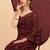 Burgundy burgundy sequinned  georgette heavy work saree
